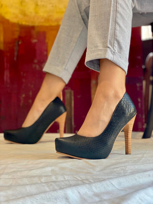 Stiletto Negro Reptil